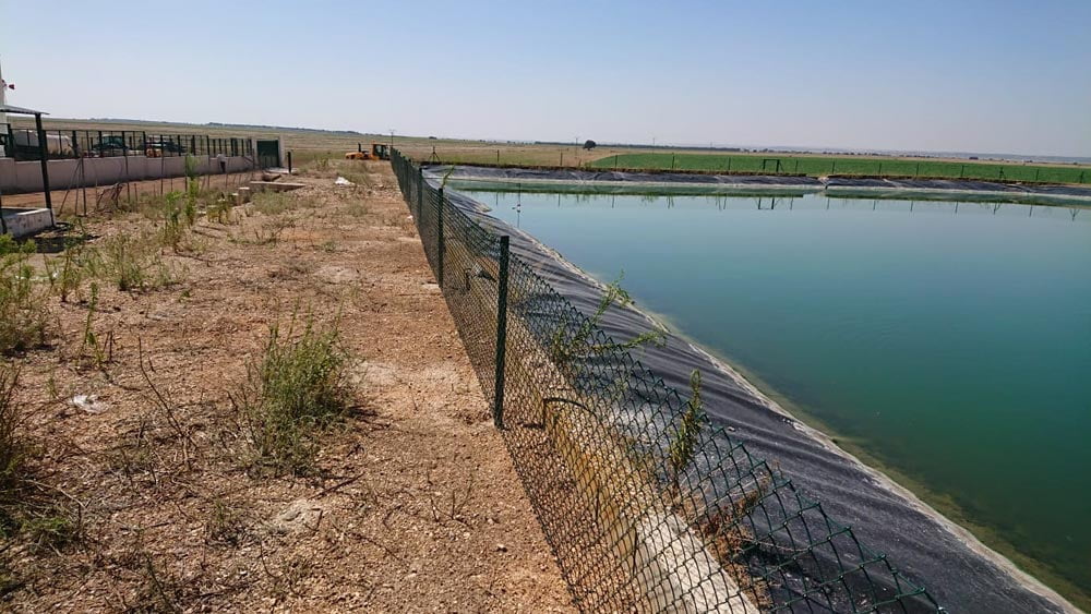 Vallado embalse regadío provincia Albacete Malla plastificada verde simple torsión